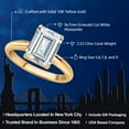 thumbnail image 2 of Gem Stone King 10K Yellow Gold White Moissanite Solitaire Engagement Ring for Women (2.52 Cttw, Emerald Cut 9X7MM, Gemstone, Available in Size 5, 6, 7, 8, 9), 2 of 8
