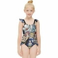 thumbnail image 3 of Fairy Tail Girls Swimsuit Ruffle One-piece Beachwear Kids Cute Swimwear Summer Bathing Suit 6-7Y(110cm), 3 of 8