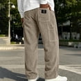 thumbnail image 2 of ThriftyPlait Men's Corduroy Cargo Pants Casual Wide Leg Trousers Plus Size Vintage Loose Fit Street Fashion Daily Wear Straight Bottoms, 2 of 7