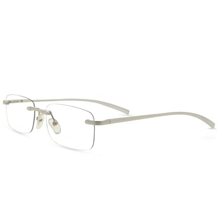 In Style Eyes Eon Rimless Reading Glasses  Silver 3.00