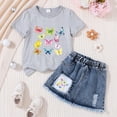 thumbnail image 2 of TOWED22 Girl Clothes Summer 2 Piece Outfit T-Shirt + Denim Skirt Teen Girl Spring Clothing(K,2-3 Y), 2 of 4