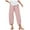Pink, variant on EDFBUYKRS Female Women Pants Casual Womens Dress Pants Stretchy Petite Pocket Women Pant Waist Pant Pants Solid Elastic Casual Loose Pants M