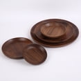 thumbnail image 4 of Bandeja de madera natural de 11 x 11 x 2 cm, redonda, para servir comida, té, café, pan, fruta o aperitivos (marrón), 4 of 7