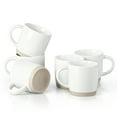 thumbnail image 2 of Vesteel Coffee Mugs Set of 6, 12oz Ceramic Coffee Cups Set with Makeup Clay for Coffee Tea Milk, Mug Gifts for Thanksgiving Day Anniversary, Speckled White, 2 of 7