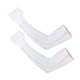 thumbnail image 1 of Mangas deportivas de medio dedo para actividades al aire libre, calentadores de brazos unisex con protección UV, color blanco M, 1 of 8
