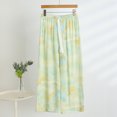 thumbnail image 3 of Womens Comfy Sleep Pants Drawstring Wide Leg Pajama Pant Sleepwear Loose Lightweight Going Out Pants Loungewear Light Green, M, 3 of 3