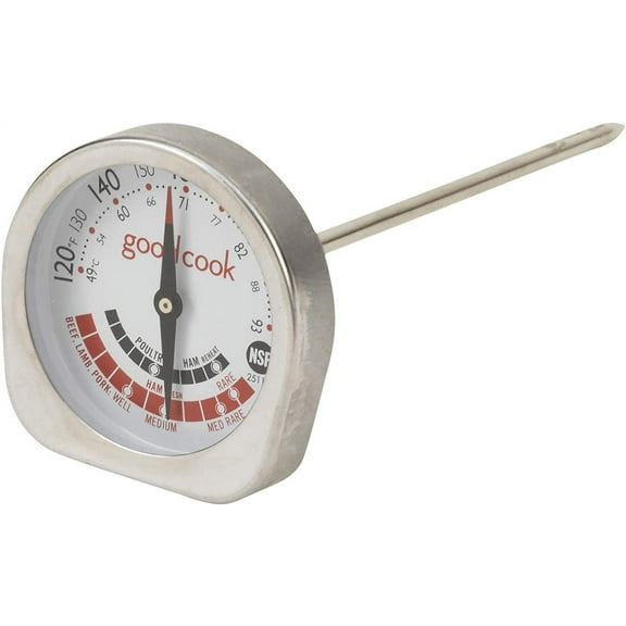 Goodcook Good Cook Classic Meat Thermometer NSF Approved, 1, Bright Steel