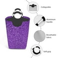 thumbnail image 4 of Bingfone Glitter Purple Laundry Hamper,Large Canvas Fabric Lightweight Storage Basket Toy Organizer Dirty Clothes Collapsible, 4 of 6