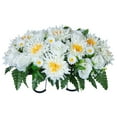 thumbnail image 2 of Outdoor Cemetery Flower Arrangement - Large Silk Rose Headstone Saddle, Fade-Resistant Grave Decor for Tombstones - Beautiful Memorial Flowers That Never Wilt, 2 of 5