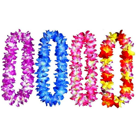 

4Pcs Floral Necklace Leis for Party Supplies Favors Celebrations and Decorations