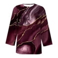thumbnail image 4 of Birdeem Mode Décontractée pour Femmes, T-Shirt à Manches 3/4 avec Boutons et Col Imprimé, 4 of 5