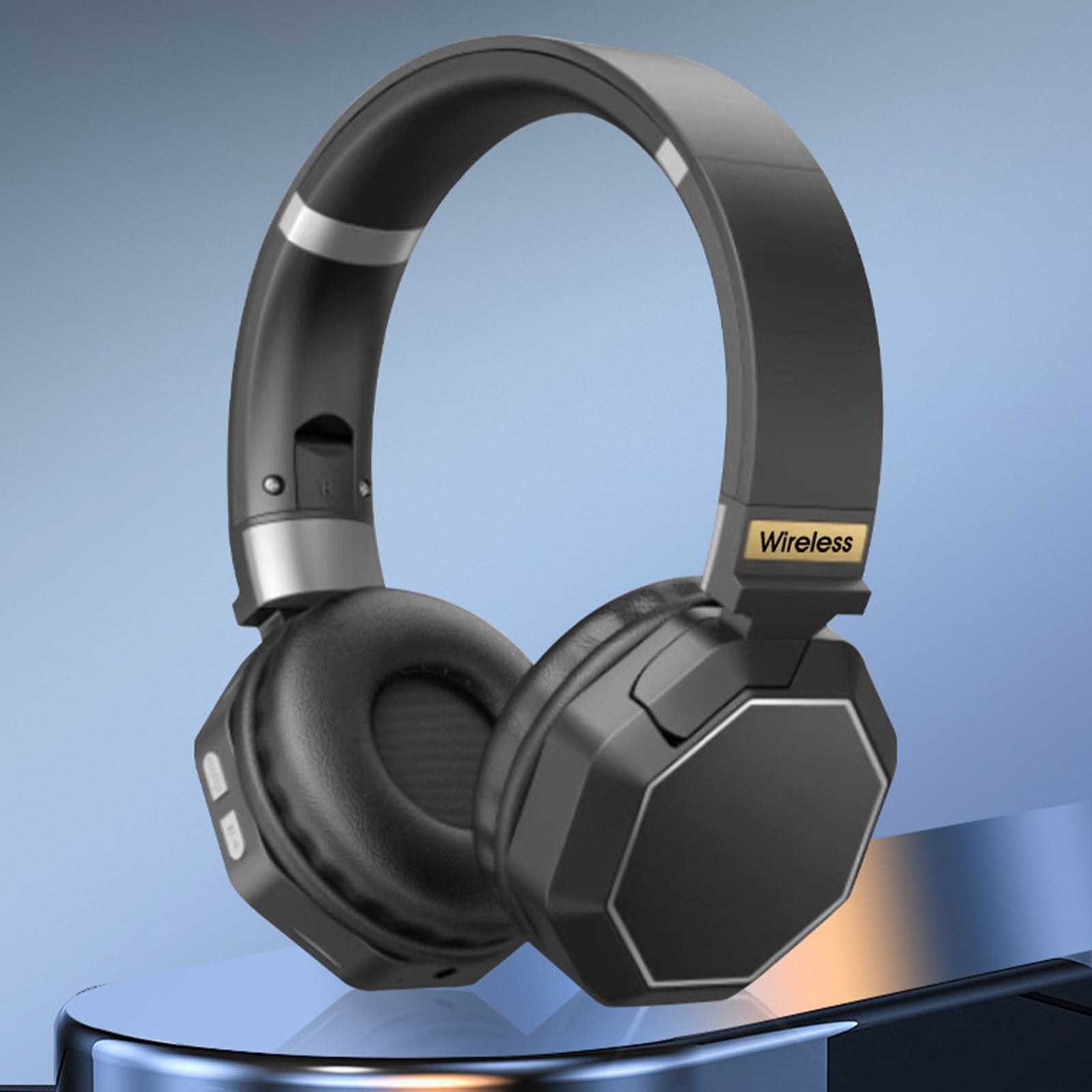 Bluetooth Headset, Wireless Headset with Noise Cancelling Microphone & Mic Mute, 55Hrs Working Time On Ear Bluetooth V5.3 Headphones for Cell Phones Laptop Computer(Gray)