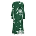 thumbnail image 4 of Annhoo Womens Christmas Dresses Long Sleeve Snowflake Printed Maxi Dress Fashion Round Neck Dresses with Pockets, 4 of 4