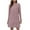 Pink, variant on Idoravan Women's Dresses Womens Plus Size Fashion Woman Causal Long Sleeve Solid Round-neck Button Dress Gray L