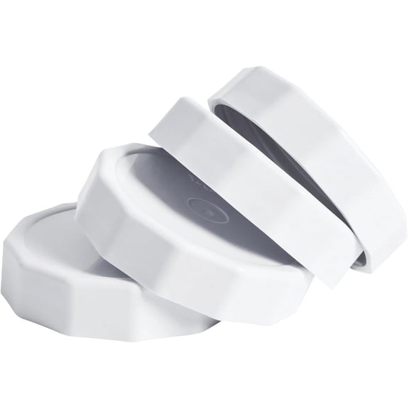 Masontops Tough Tops Regular Mouth Canning Jar Lids - Airtight, BPA-Free Plastic - 12 Pack, White