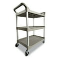 thumbnail image 3 of Rubbermaid Commercial Service Cart, 200-lb Capacity, Three-Shelf, 18.63w x 33.63d x 37.75h, Off-White -RCP342488OWH, 3 of 4