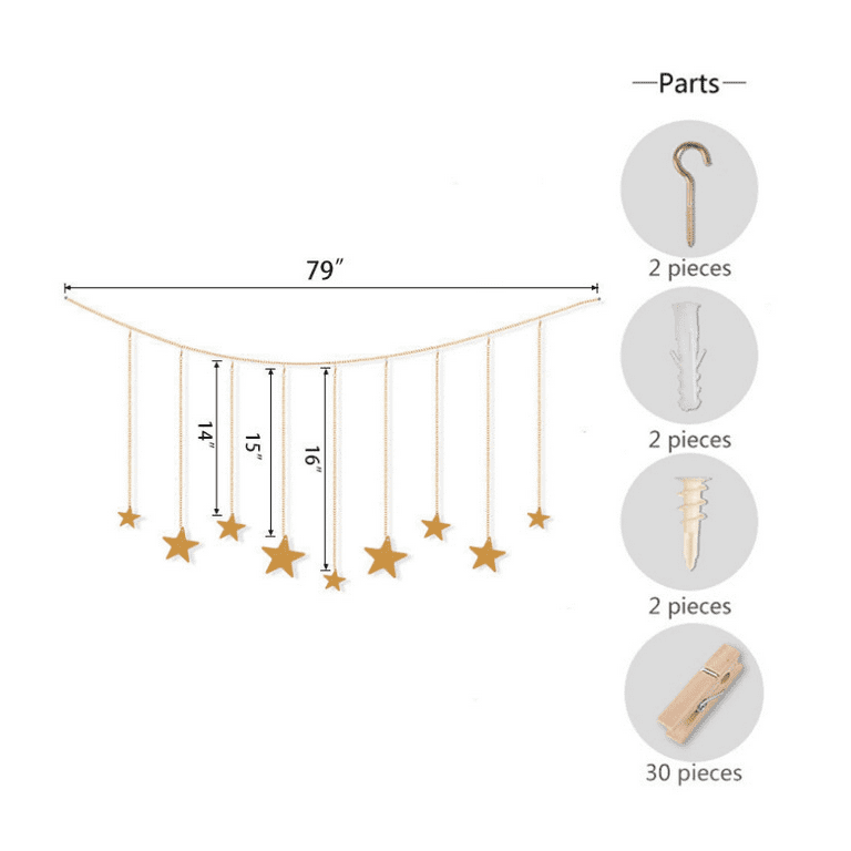 Picture Clips For Photos, Star Shape Picture Peg Pin Photo Clamp Clips,  Party Decoration For Living Room, Door, Apartment, School For Paper Card  Photo