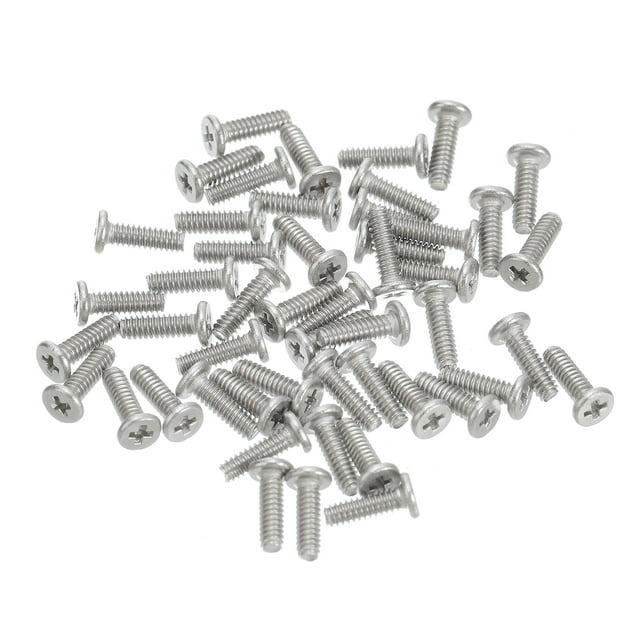 Unique Bargains M1.6x0.35x5mm Lot de 50 Vis Plates Rondes en Métal pour Machine à Entraînement Phillips