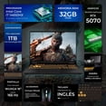 thumbnail image 2 of Laptop Gamer ASUS TUF F16 NVIDIA GeForce RTX 5070 8GB Intel Core i7 14650HX 32GB DDR5 SSD 1TB 16 FHD+ 165Hz Teclado Ingles Mouse, 2 of 5