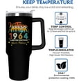 thumbnail image 4 of 60th Birthday Gifts for Men Women 1964 Birthday Gifts Tumbler for Dad Mom Tumbler 40 oz Stainless Steel Vacuum Insulated Tumblers, 4 of 6