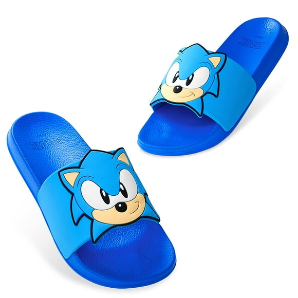 Sandalias Slides Sonic The Hedgehog para niños, azules, talla 1