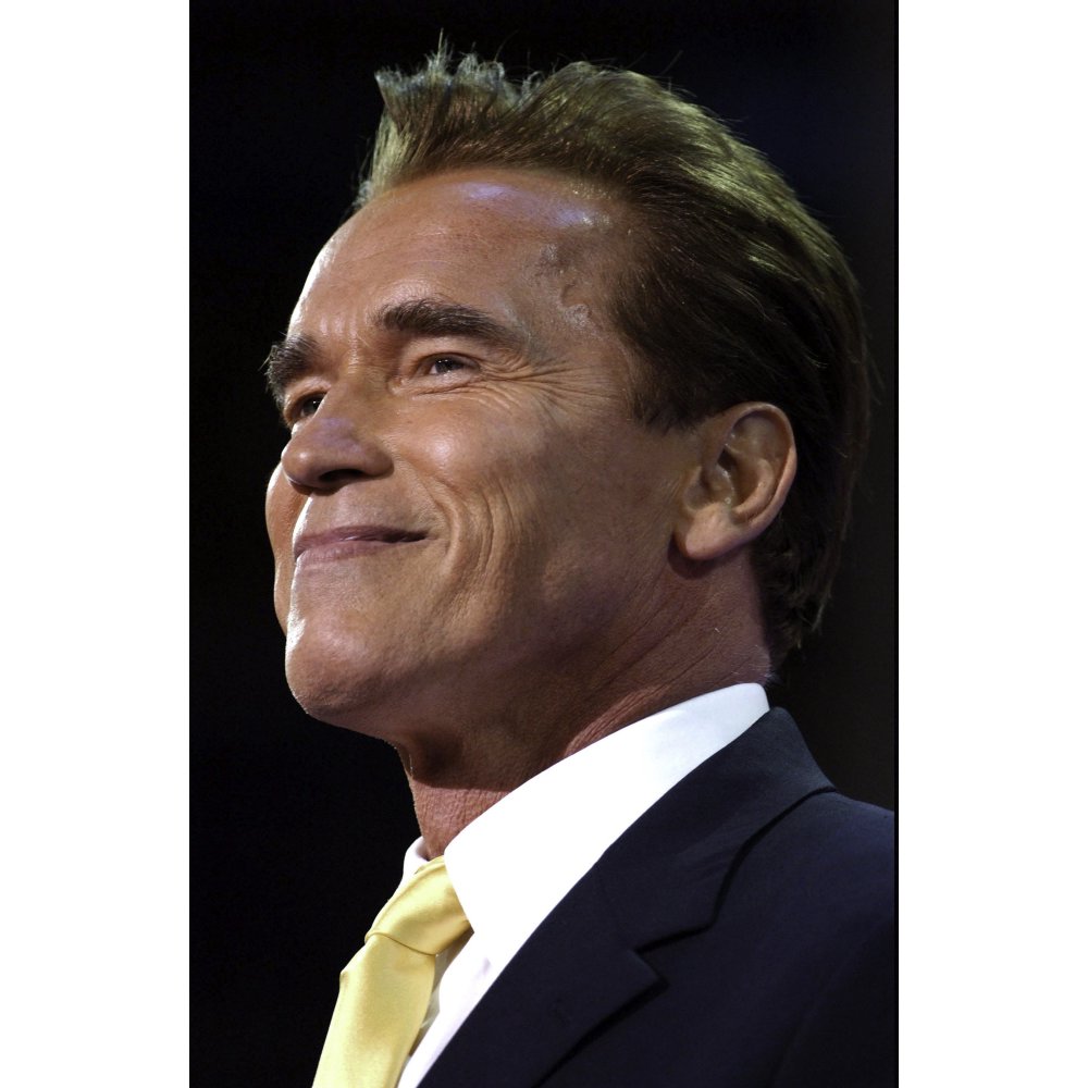 Arnold Schwarzenegger giving a speech at the Republican National