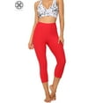 thumbnail image 4 of Luxtrada Womens Sport Leggings High Waist Pants Trousers Fitness Yoga Gym Workout Clothes (Red,XL), 4 of 8