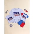 thumbnail image 4 of Aojekbee Family Matching T-shirt, Short Sleeve Crew Neck Letters Summer Tops Streetwear 4th of July Clothing, 4 of 10