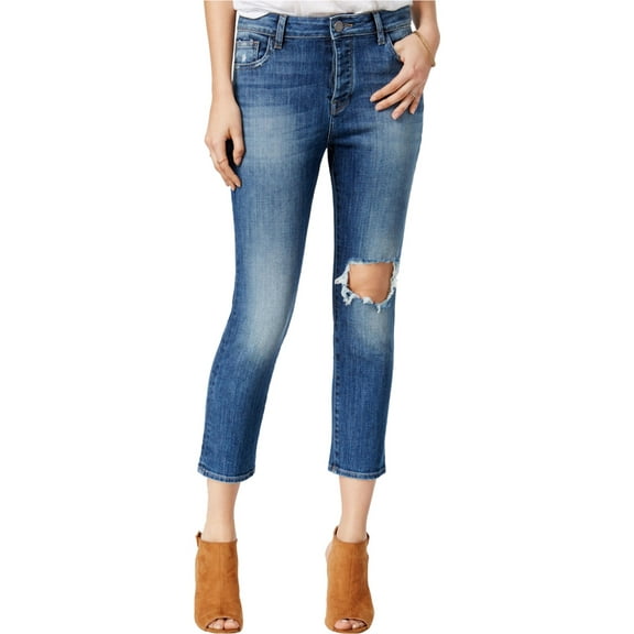 DL1961 Womens Ripped Goldie Straight Leg Jeans, Blue, 26