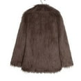 thumbnail image 6 of Hueook Faux Suede Jacket Women Womens Ladies Warm Faux Furry Long Coat Jacket Winter Solid V-neck Outerwear Coffee M, 6 of 7