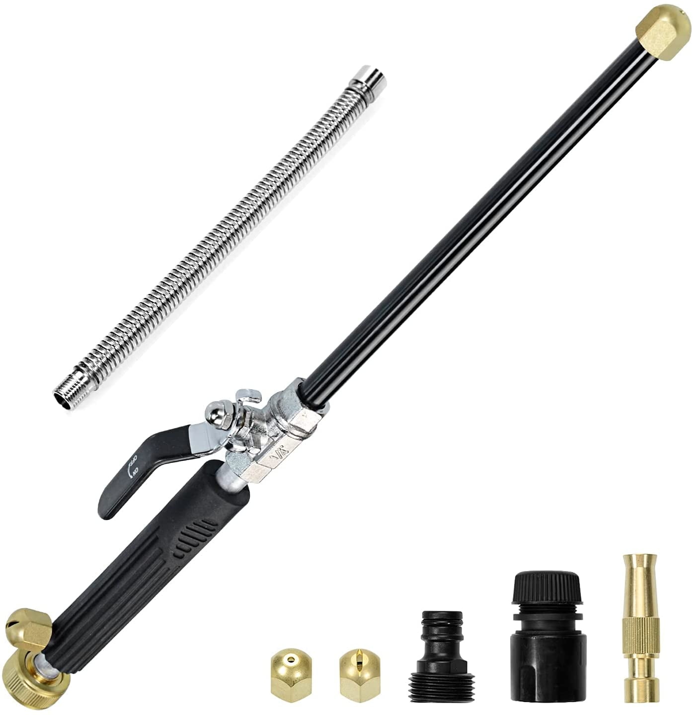 Hydro Jet High Pressure Power Washer Garden Hose Nozzle, 3 Nozzles