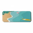 thumbnail image 1 of Summer Computer Mouse Pad, Holiday Themed Aerial View Cartoonish Scene of Beach Ocean Surfboards, Rectangle Non-Slip Rubber Mousepad Large, 31" x 12" Gaming Size, Teal Pastel Brown, by Ambesonne, 1 of 2