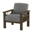 thumbnail image 5 of Amerllia Gray Fabric Upholstery Solid Wood Accent Chair, 5 of 7
