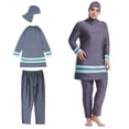 thumbnail image 1 of Traje de baño Salvador musulmán de cobertura completa 2XL Gris, 1 of 10