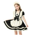 thumbnail image 3 of Odeerbi Kids Girls Maid Dress Up Dress Shorts Sleeve Ruffle Cotton Dress New Maid Farm Style Velvet Court Style Dress Kids Clothes White, 3 of 6