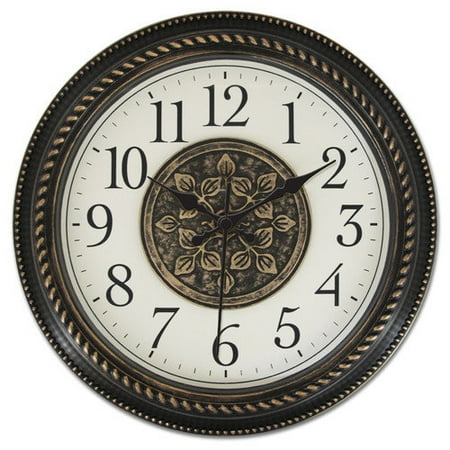Ashton Sutton WAC858 Quartz Analog Wall Clock, Antique Bronze Plastic Case