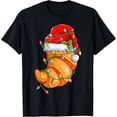 thumbnail image 1 of Playera de Mujer: Croissant con Gorro de Santa, para Amantes de la Navidad, Negra y Blanca, Regalo Ideal, 1 of 7