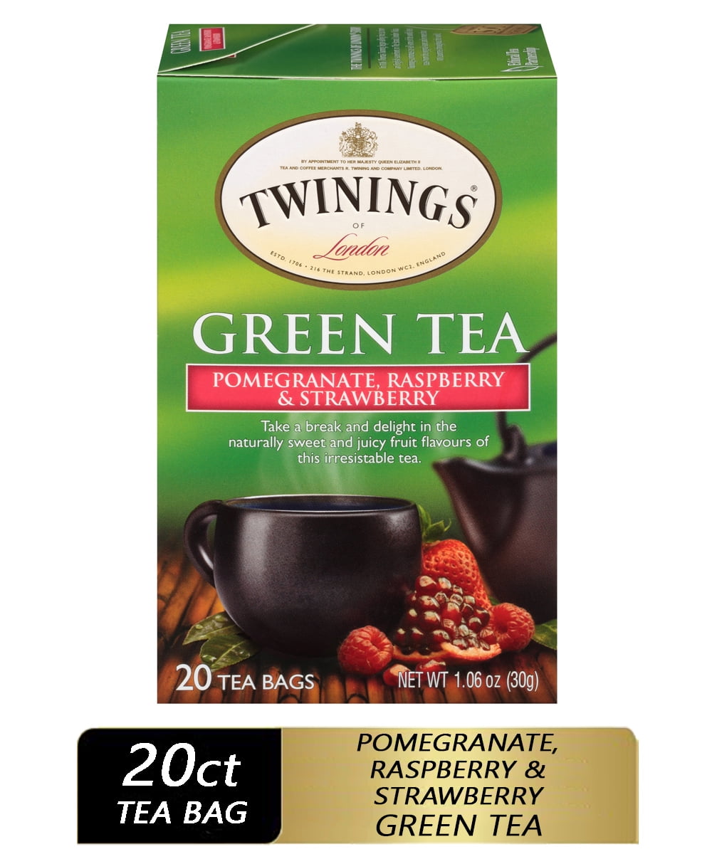 Twinings of London Pomegranate, Raspberry & Strawberry Green Tea Bags, 20 Ct, 1.06 oz