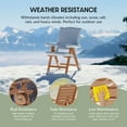 thumbnail image 5 of WestinTrends Malibu 5-Piece HDPE Round Patio Dining Table Set with Foldable Chairs, Teak, 5 of 15