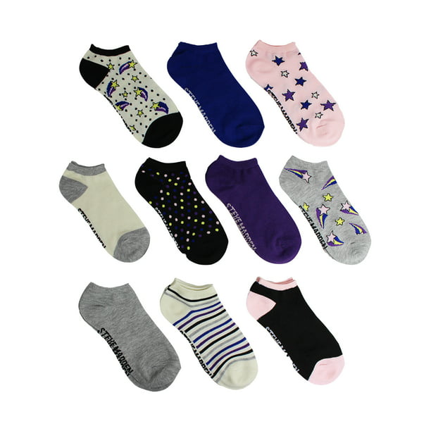 Steve Madden - Steve Madden Girls Socks, 10 Pack Low Cut Fun Socks ...