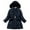 Navy 2, variant on Annhoo Girls Puffer Jackets Winter Windproof Warm Long Sleeve Zip up Padded Hooded Coats Children's Mid Length Clothes