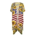 thumbnail image 4 of DISNIMO Cattle Sunflower Print Womens Kimono Swimsuit Cover Up American Flag Printed Summer Beach Coverups for Vacation Casual Loose Bikini Cover ups, 4 of 6