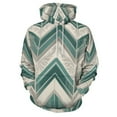 thumbnail image 3 of Teal Chevron Ornate Pattern Design Oversized Hoodies For Woman Pullover With Pocket Comfortable Fation Pullover Hoodie S-5XL, 3 of 4