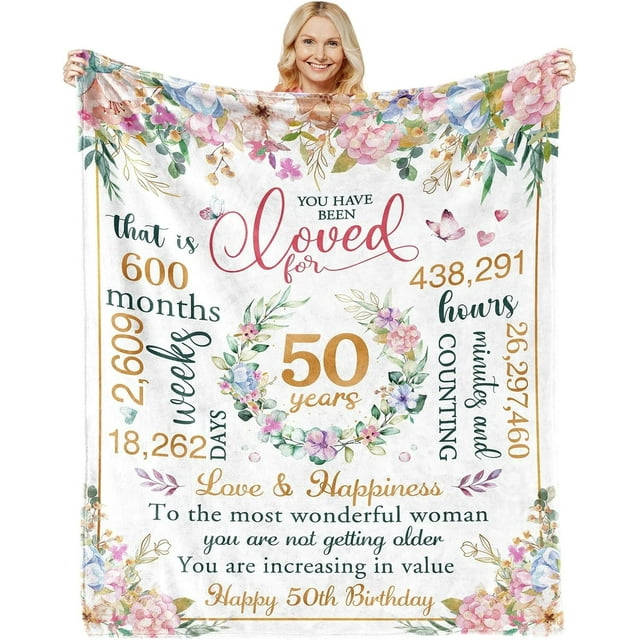 LHSHID 100th Birthday Gifts for Women 100th Birthday Decorations Gifts for 100th Birthday Happy 100th Birthday Gifts Best 100th Birthday Gift Ideas 100 Year Old Gifts for Mom Grandma Blanket 50x60in