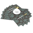 thumbnail image 2 of YFYANG Washable Heat-Resistant Placemats, 70% PVC/30% Polyester, Paisley Floral Pattern Kitchen Table Mat, 12" x 18" 6 Pcs, 2 of 6
