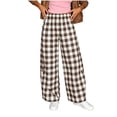 thumbnail image 3 of Tqcoqu Womens Printed Pants,Wide Leg Elastic Waist Casual Pants with Pockets,A-Khaki Women's S-XXL, 3 of 7