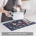 thumbnail image 4 of Navy Blue Flowers Placemats for Dinning Table Set of 6, Spring Vintage Floral Leaves Farmhouse Burlap Kitchen Place Mats Waterproof Cloth Table Mats, Indoor Outdoor Placemats Easy Clean Dinner Decor, 4 of 8