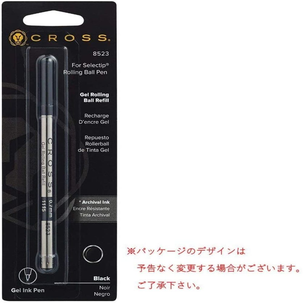1 per Card 8523 Cross Refill for Selectip Gel Roller Ball Pen Black