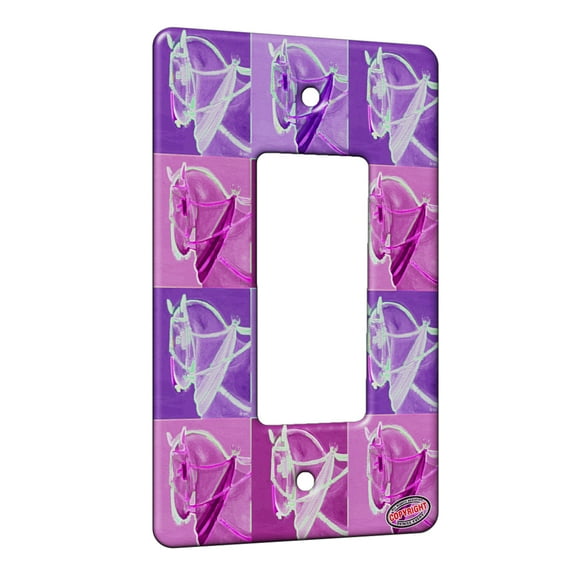 KuzmarK™ 1 Gang Rocker Wall Plate - Belgian Draft Horse in Harness Horse Electric Art by Denise Every