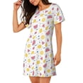 thumbnail image 2 of Vsdgher Motif Melon D\'eau et Citron Chemise de Nuit à Manches Courtes Col Rond Mignonne Robe de Nuit Confortable, 2 of 6